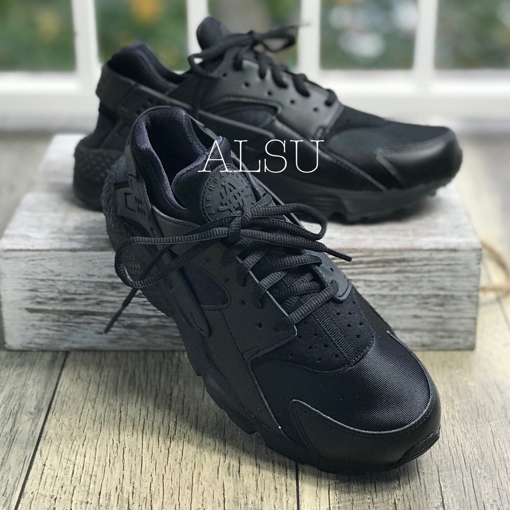 NWT Nike Huarache Run Black Black WMNS - Picture 2 of 8